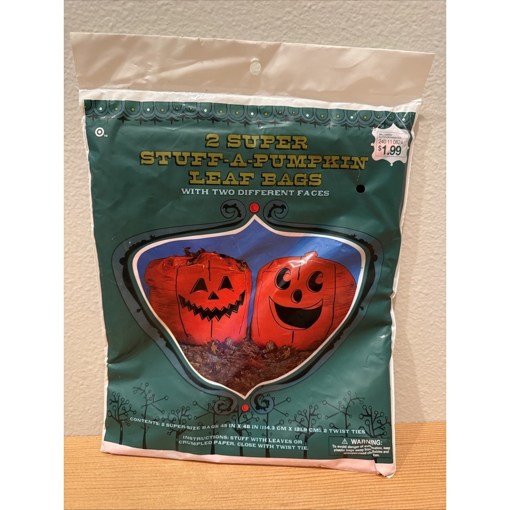 2005 Target Brand Halloween‎ Pumpkin Leaf Bags Lawn Decor